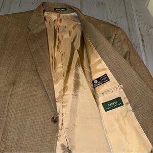 Ralph Lauren Men's Pure Wool Blazer 100% Lambs'Wool Blazer Made In Canada 46R